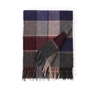 écharpe mi-longue à carreaux jacquard et hiver chaud Alear Écharpe en laine pour homme