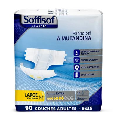 Continuon Couches adultes pour l’incontinence, super absorbantes, sans