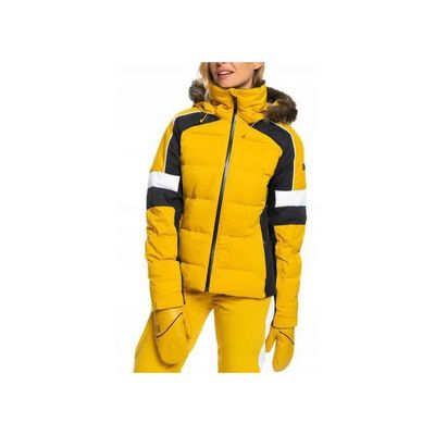 Veste De Ski Degre 7 Femme - Blanche/orange, Taille 10, Capuche Fausse Fourrure, Très Bon état