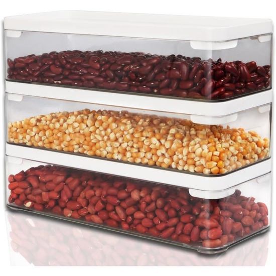 3 Bocaux De Rangement Pour Pâtes & Céréales - Transparents Et Pratiques