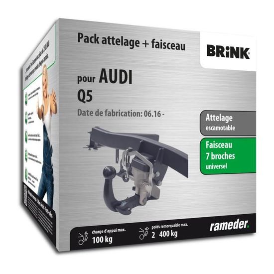 Attelage - Audi Q5 - 01/19-12/99 - escamotable - Brink - Faisceau universel 7 broches
