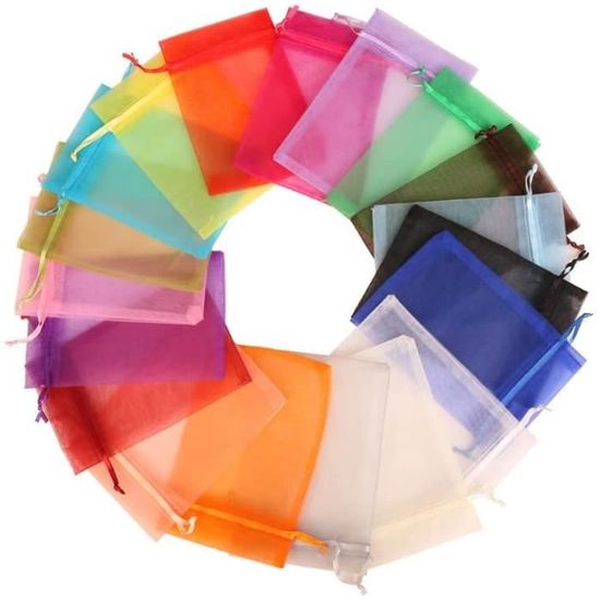 60 Pièces Pochettes à Bijoux Organza,12 * 9cm Sachets