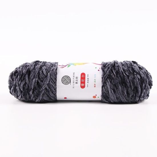 Lot De 5 Pelotes Fil Chenille Mila 100g - Variation De Bleus - Viscose/polyester - Neuf