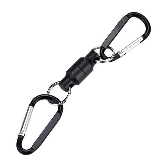 Porte-badge enrouleur noir avec mousqueton, clip de ceinture pour porte