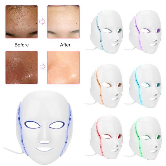 Masque LED 7 Couleurs Pour Le Visage Et Le Cou - Photon Thérapie Anti-âge