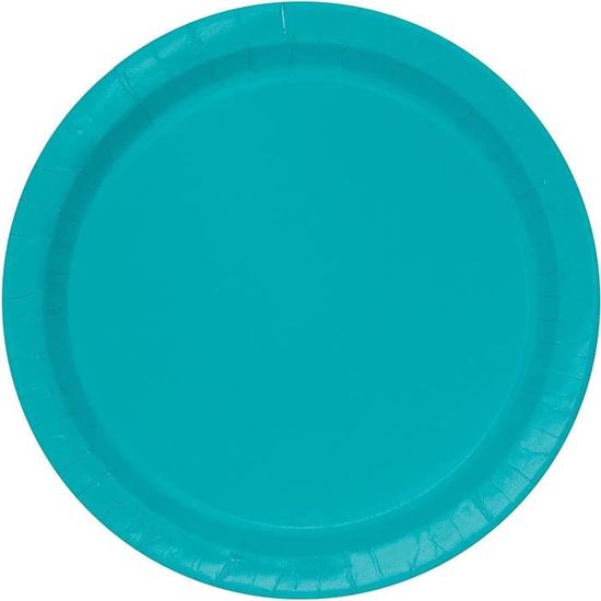 Unique Party- Assiettes En Carton écologiques-23 Cm-Couleur