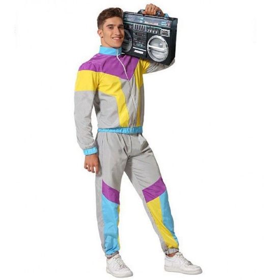 Tenue Années 80 Homme 9 Pièces - Survêtement Rétro 90s Costume Halloween Carnaval Jogging Sport Complet