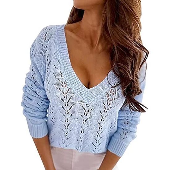 Pull Femme Hiver Color Block - Manches Longues, Col Rond, Coupe Loose En Acrylique Doux, Décontracté