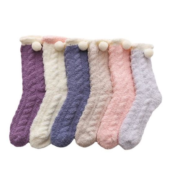 6 Paires Chaussettes De Noël Moelleuses – Taille Unique 36-42, Polyester – Cadeau Chaud Pour Femmes Et Hommes