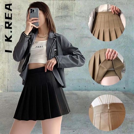 Jupe Plissée Fille - Taille 3 à 11 Ans - En Polyester Facile D'entretien - Pour école, Quotidien, Printemps-été - 3