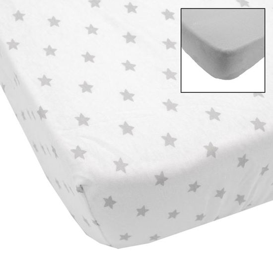 Draps Housse BabyCalin Bio - Lot De 2, 70x140 Cm - 100% Coton Bio Pour Bébé