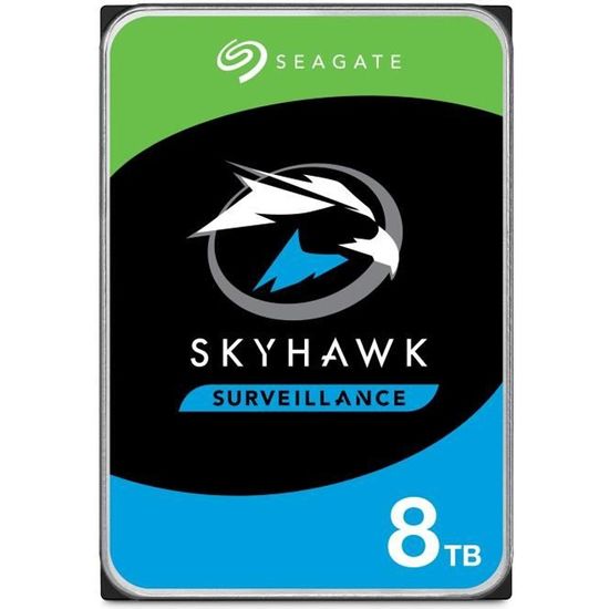 SEAGATE - Disque dur Interne - Surveillance SkyHawk - 8To - 5 900 tr/min - 3.5" (ST8000VX004)