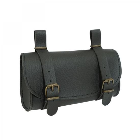 Sacoche De Vélo Arrière En Toile Avec Accents Cuir - Grande Capacité, Style Vintage - Pour Trajets Quotidiens, Voyage, Rangement