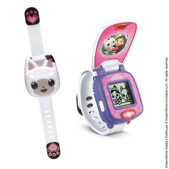 Montre Analogique Enfant Gabby's Dollhouse Rose Pailletée - Apprentissage De L'Heure Idéal Maternelle