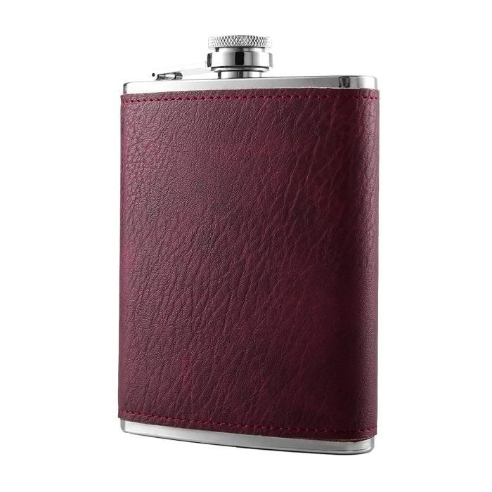 Flasques Heesung Flasque en acier inoxydable avec cuir, flasque à whisky et bouteille d'alcool 227 g, flasque vintage en 5986