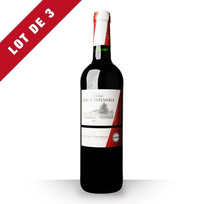 3X Château Cru Cantemerle Grande Réserve 2011 Rouge 75cl AOC Bordeaux Supérieur - Vin Rouge