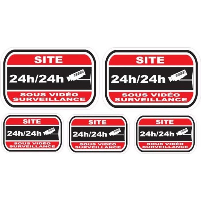 Lot de stickers vidéosurveillance -Site-