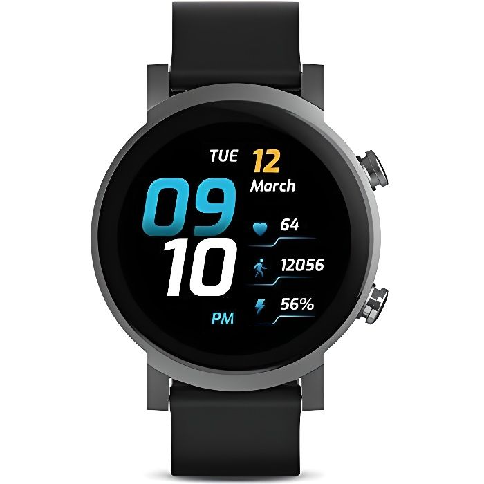 TicWatch E3 Montre Connectée Wear OS by Google avec la Plate Forme Qualcomm Snapdragon Wear 4100 Plateforme GPS Intégré Surveillance