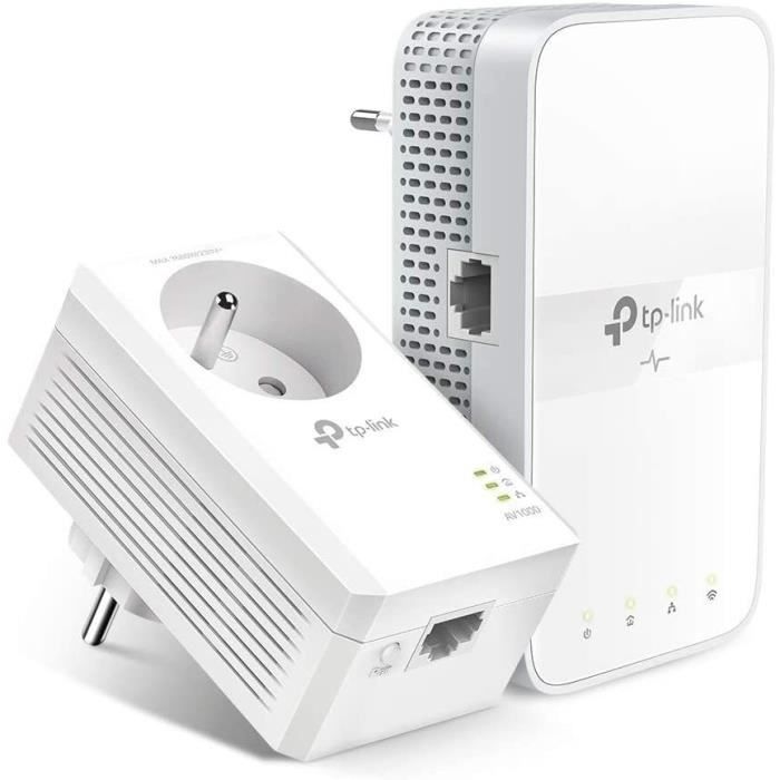 TP-Link CPL WiFi AC 1200 Mbps + CPL 1000 Mbps avec Port Ethernet Gigabit et Prise Intégrée, Boitier CPL WiFi, TL-WPA7617 KIT(FR)