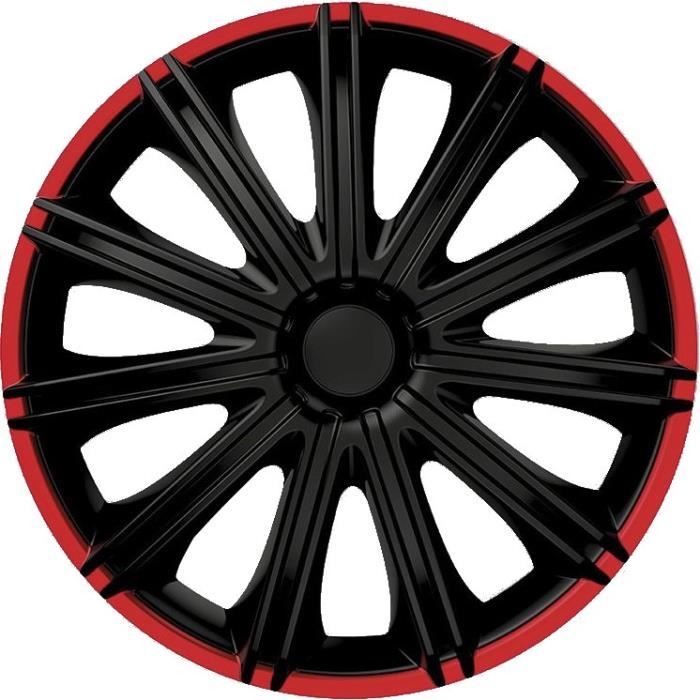 AutoStyle moyeux Nero 15 pouces ABS noir / rouge lot de 4