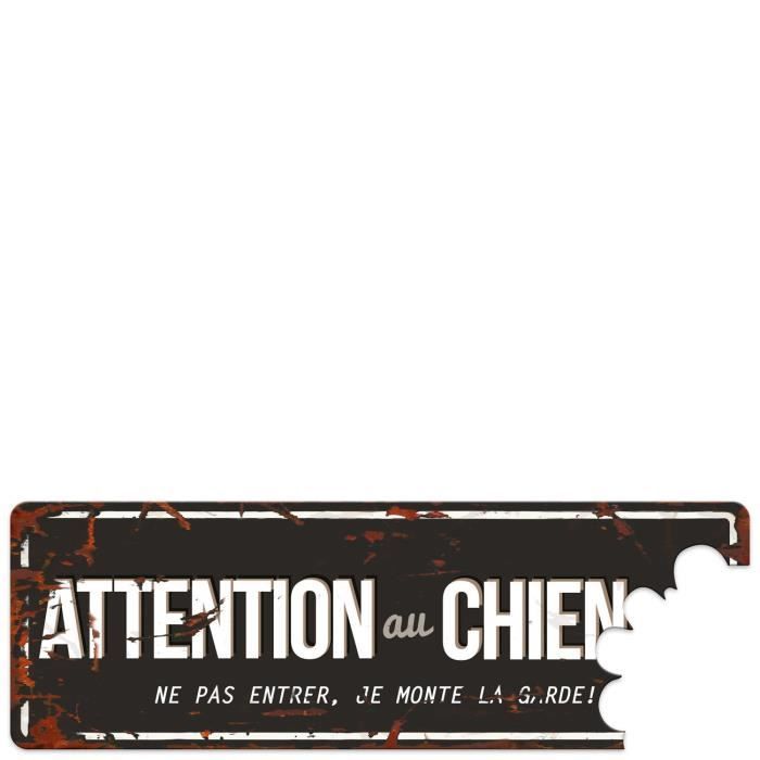 D&D Plaque Attention Chien Beware of the Dog - Noir / Gris