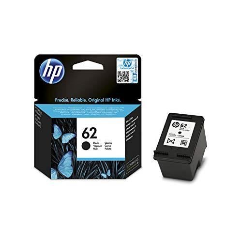 HP 62 C2P04AE Cartouche d'Encre Authentique pour Imprimantes HP Envy 5540-5640-7640 Noir C2P04AE