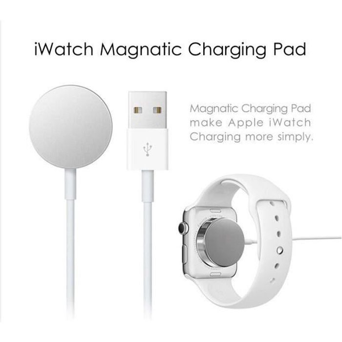 Letouch Chargeur sans fil pour apple watch, Câble de charge magnétique pour Apple Watch Série 1/2/3/4 - 1m