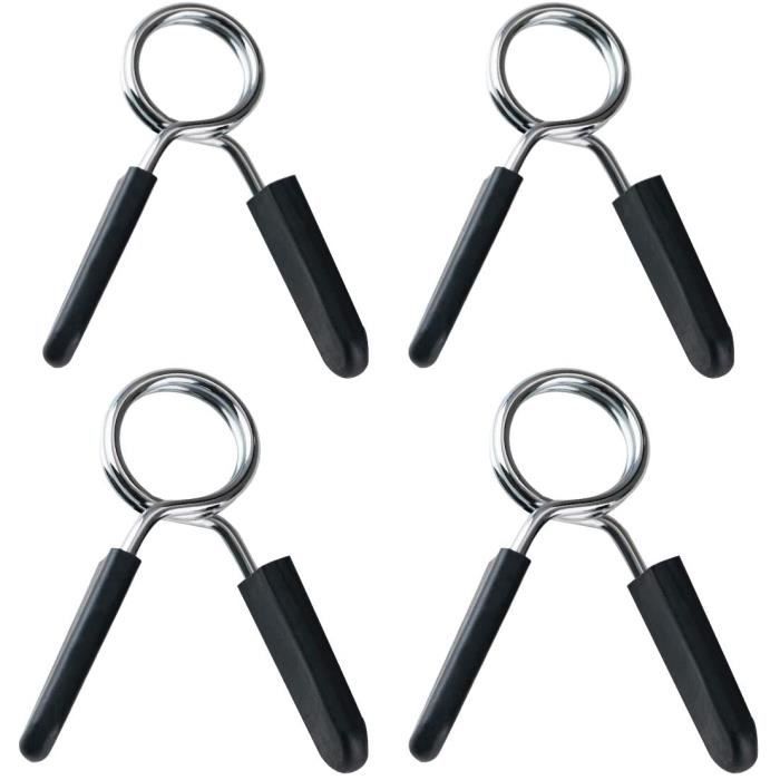 Lot de 4 Pinces À Ressorts pour Poids Haltères Stop Disque À Ressort - 2 pcs 25mm + 2 pcs 28mm