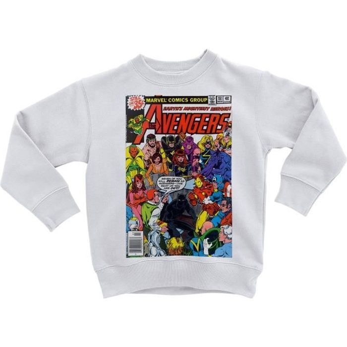 Sweatshirt Enfant Avengers Marvel Couverture BD Comics Super Hero Vintage