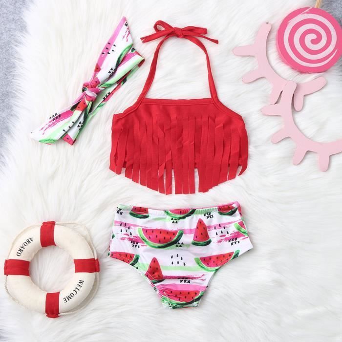 MAILLOT DE BAIN DE NATATION Enfants bébé filles gland imprimé pastèque maillots de bain d'été maillot de bain bikini tenues