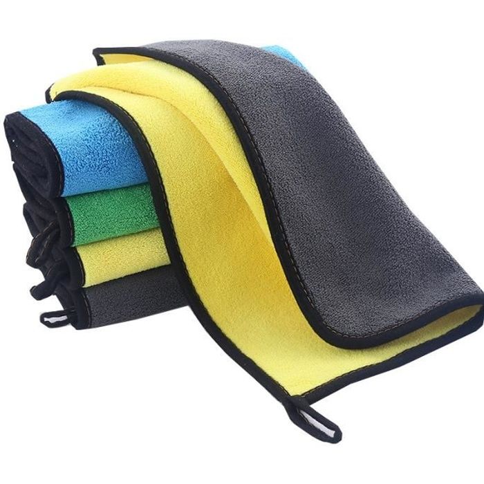 5 pcs Voiture Microfibre Douce Lavage Serviettes Absorber Eau Épaississants Anti Chute Outils Hairs Nettoyage（30 * 60cm）