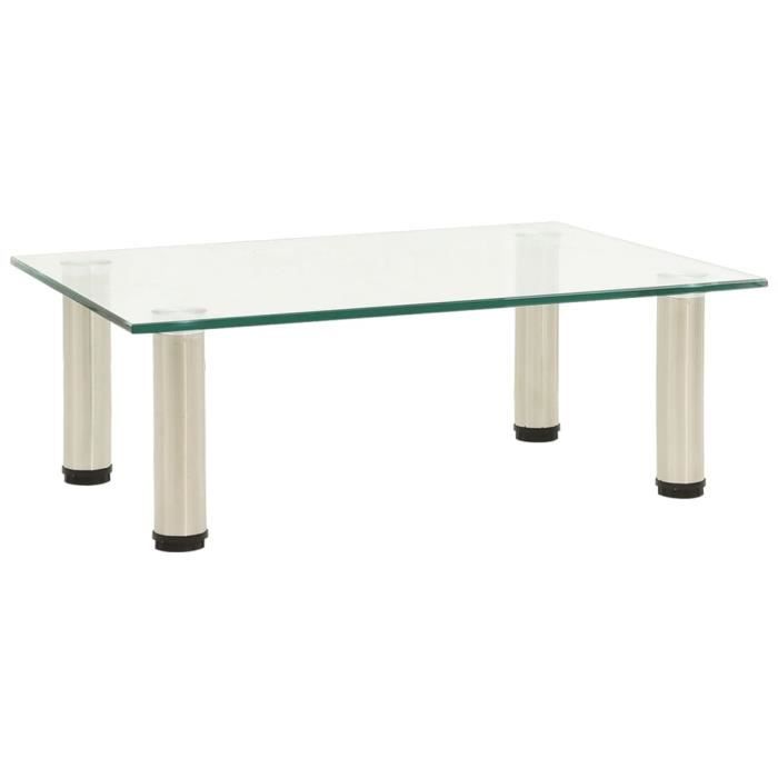 CESAR Meuble TV Transparent 40x35x17 cm Verre trempé #1