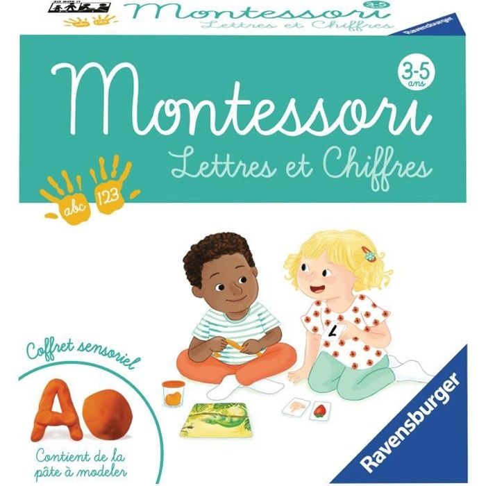 MONTESSORI - Lettres et chiffres - Coffret sensoriel - Apprentissage des lettres et des chiffres - Ravensburger - Dès 3 ans