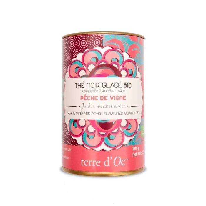 Thé noir glacé bio* pêche de vigne