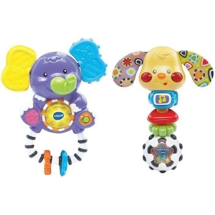 VTECH - Hochet P'tit Chien ou Elephanteau - Modèle ALEATOIRE