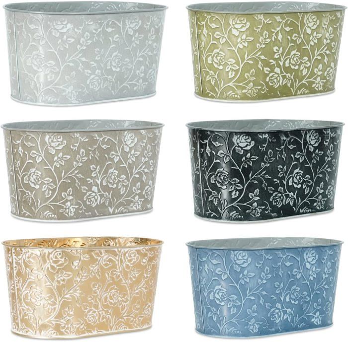 Pot De Fleurs Ronds Lion (lot De 2