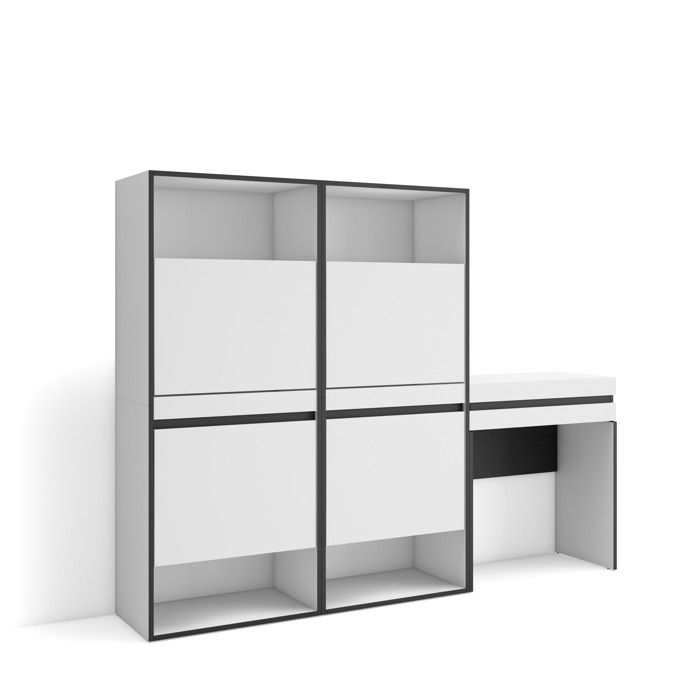 Meuble à Chaussures 190x35x145 cm Chambre à coucher pièce Coiffeuse Blanc RF3503 Meuble à Chaussures 190x35x145 cm Chambre à coucher pièce Coiffeuse Blanc RF3503