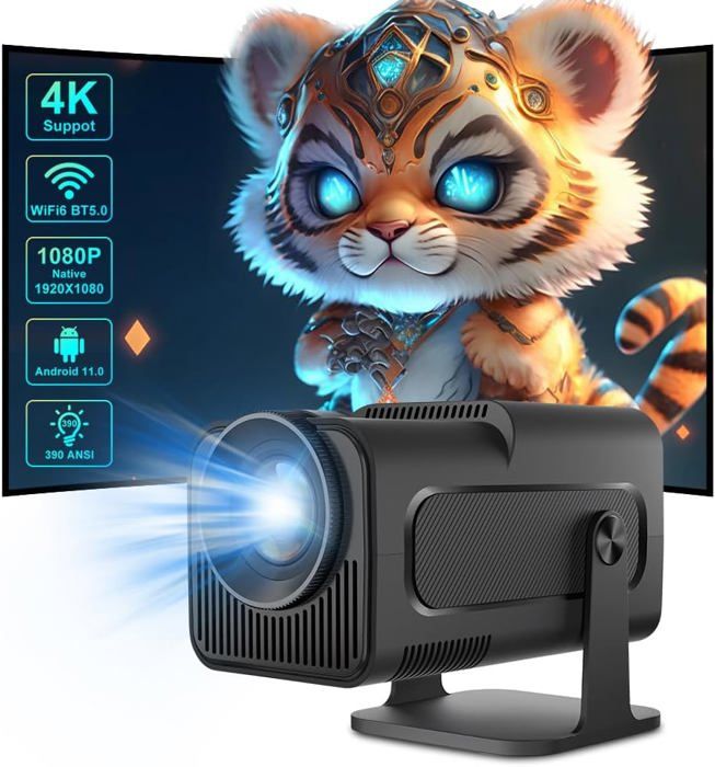 Android 11.0] Allesin Mini Projecteur, 4K FHD 1080P, 12000lm