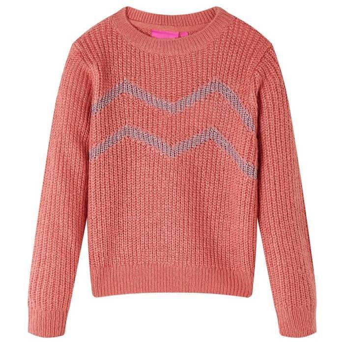 Pull-over tricoté pour enfants rose moyen 92/104/116/128/140 Pull-over tricoté pour enfants rose moyen 92/104/116/128/140