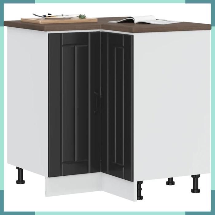 ASHATA Armoire dangle de cuisine Lucca noir bois dingénierie -FHE853748
