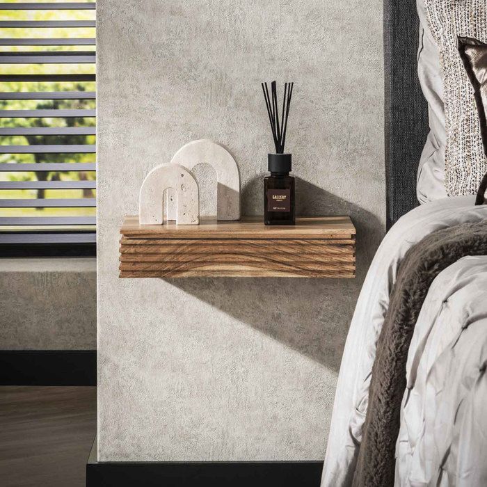 Lot de 2 chevets 1 tiroir 40x25x8 cm en acacia naturel