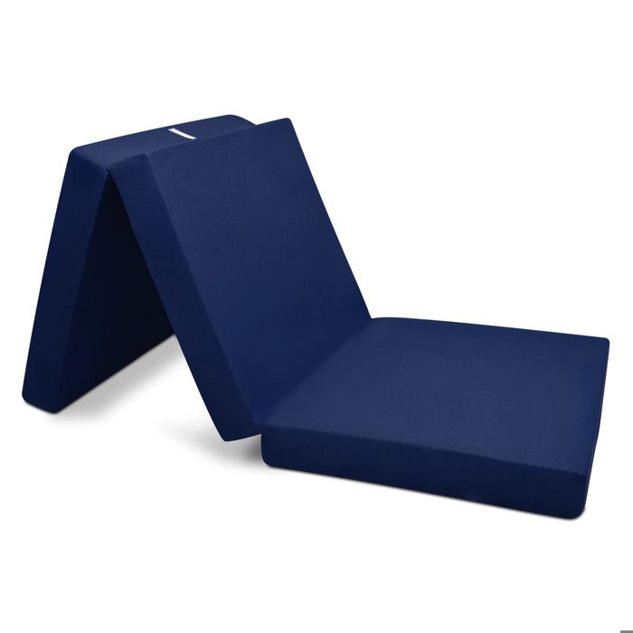 Matelas pliable Lit dappoint Matelas pliable Campix 90x200cm Bleu foncé