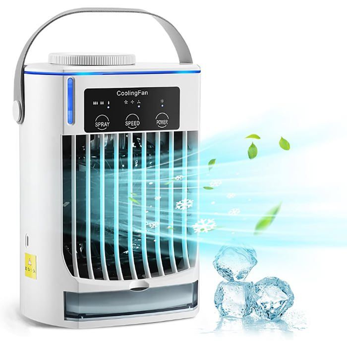 Ventilateur de climatisation portable mini refroidisseur dairtrois vitesses de vent deux modesgrand réservoir deau de 500 ml - 1 Like No Other