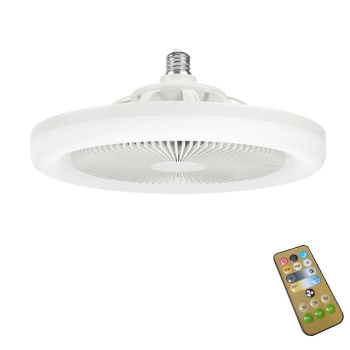 Ventilateur à douille avec télécommande ventilateur à douille de 10 pouces à intensité variable 3 couleurs de lumière ampoule