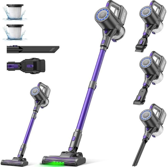 Aspirateur balai sans fil - NETTLIFE - 500 W - 40 000 Pa - 40 min - Filtre HEPA lavable - Nettlife