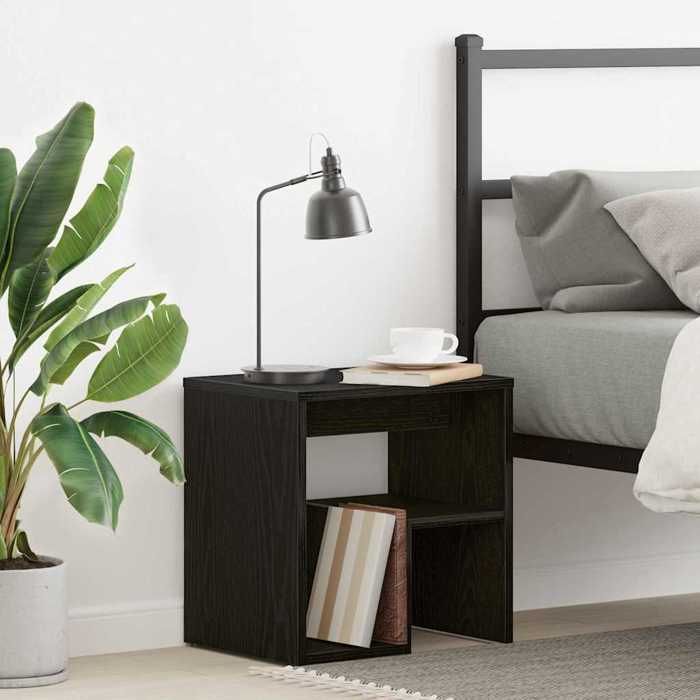 Table de chevet - SUIKUN - Armoire de lit - BONNIE® en chêne noir 40x30x40 cm en bois reconstitué qsos68037