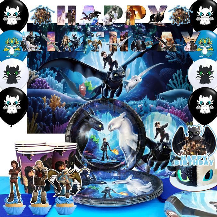 Decoration Anniversaire Comment dresser votre dragon Deco Anniversaire Vaisselle kit Comment dresser votre dragon Ballons de Féte