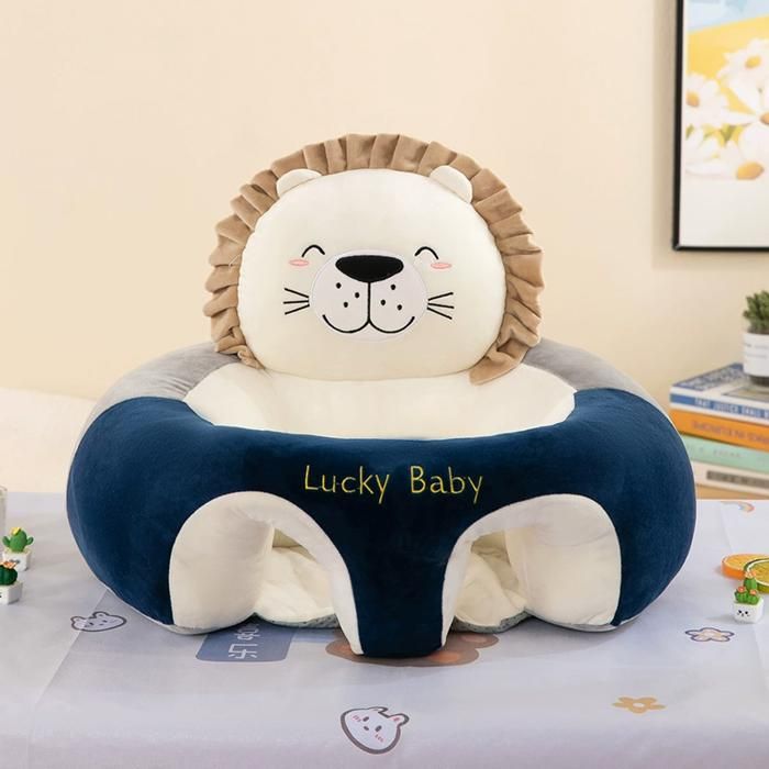 Siège dapprentissage pour bébé à centre de gravité bas Dossier en peluche antichute pour enfants(Lion)