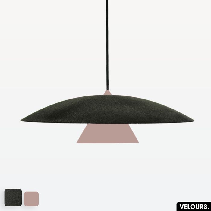 Lampe de suspension - OTITEC - OLEMI Velvet - Velours - Aluminium - Vert