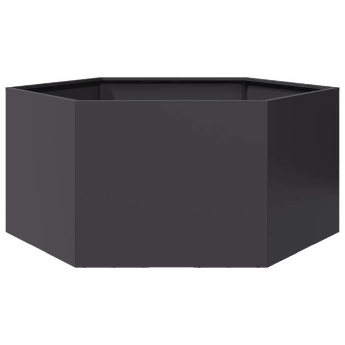 Jardinière hexagone en acier - vidaXL - 104x90x45 cm - Noir - Résistante aux intempéries - Modèle surélevé - Fond ouvert